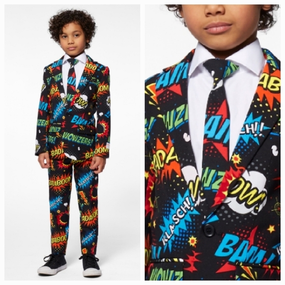 OppoSuits Other - OppoSuits 3 Piece Badaboom Comic Book Kids 3 Piece Suit Size 4